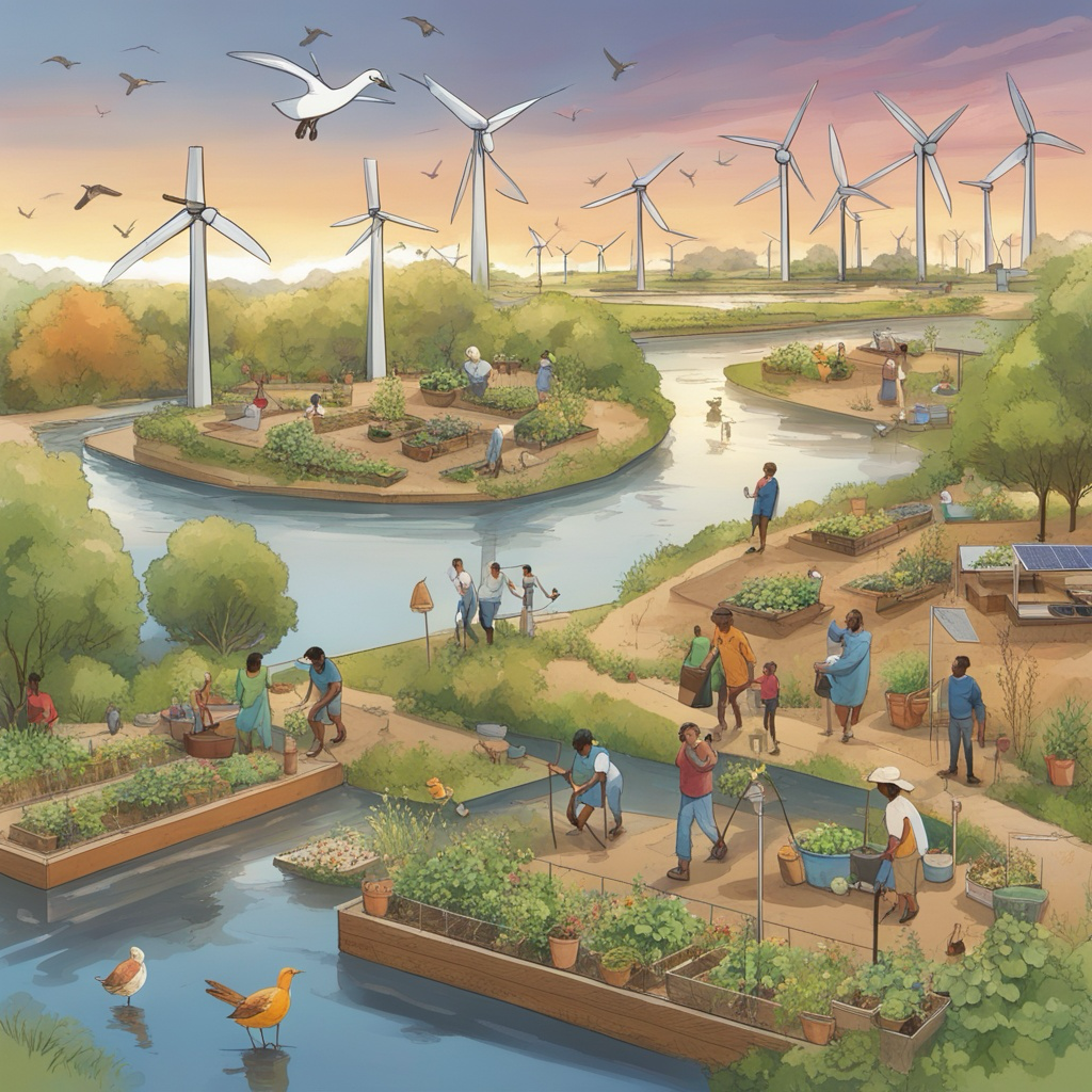 Neighborhood of people farming