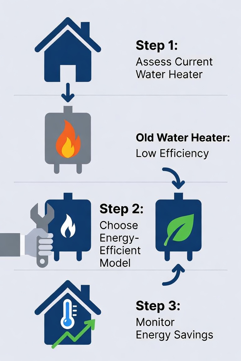 Assess old Heater. If old one does not meet standards install new one.