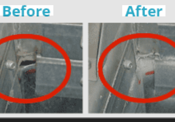 Before and After photos' of duct sealant